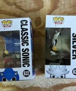 Spastic Pops Funko Games: POP! Sonic Set Of 2 - Running Sonic + Silver The Hedgehog The Drop!