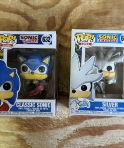 Spastic Pops Funko Games: POP! Sonic Set Of 2 - Running Sonic + Silver The Hedgehog The Drop!