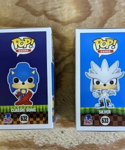 Spastic Pops Funko Games: POP! Sonic Set Of 2 - Running Sonic + Silver The Hedgehog The Drop!