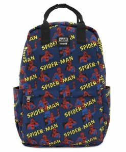Spastic Pops LOUNGEFLY: Spider-Man Classic Nylon Backpack Designer Brands!