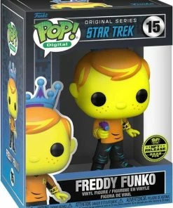 Spastic Pops PREORDER (Arrival Q4 2022) Star Trek Series 1 [Physical Item Only]: Pop! Digital NFT Release LE2422 [Royalty] Freddy Funko As Captain Kirk (Blacklight) #15