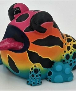 Spastic Pops SUNS OUT BUNS OUT Custom 1 Of 1 Ributt Vinyl Figure: “Rainbow Poison Dart Toad” By Kendra Thomas Designer Brands!