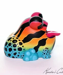 Spastic Pops SUNS OUT BUNS OUT Custom 1 Of 1 Ributt Vinyl Figure: “Rainbow Poison Dart Toad” By Kendra Thomas Designer Brands!