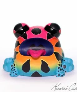 Spastic Pops SUNS OUT BUNS OUT Custom 1 Of 1 Ributt Vinyl Figure: “Rainbow Poison Dart Toad” By Kendra Thomas Designer Brands!